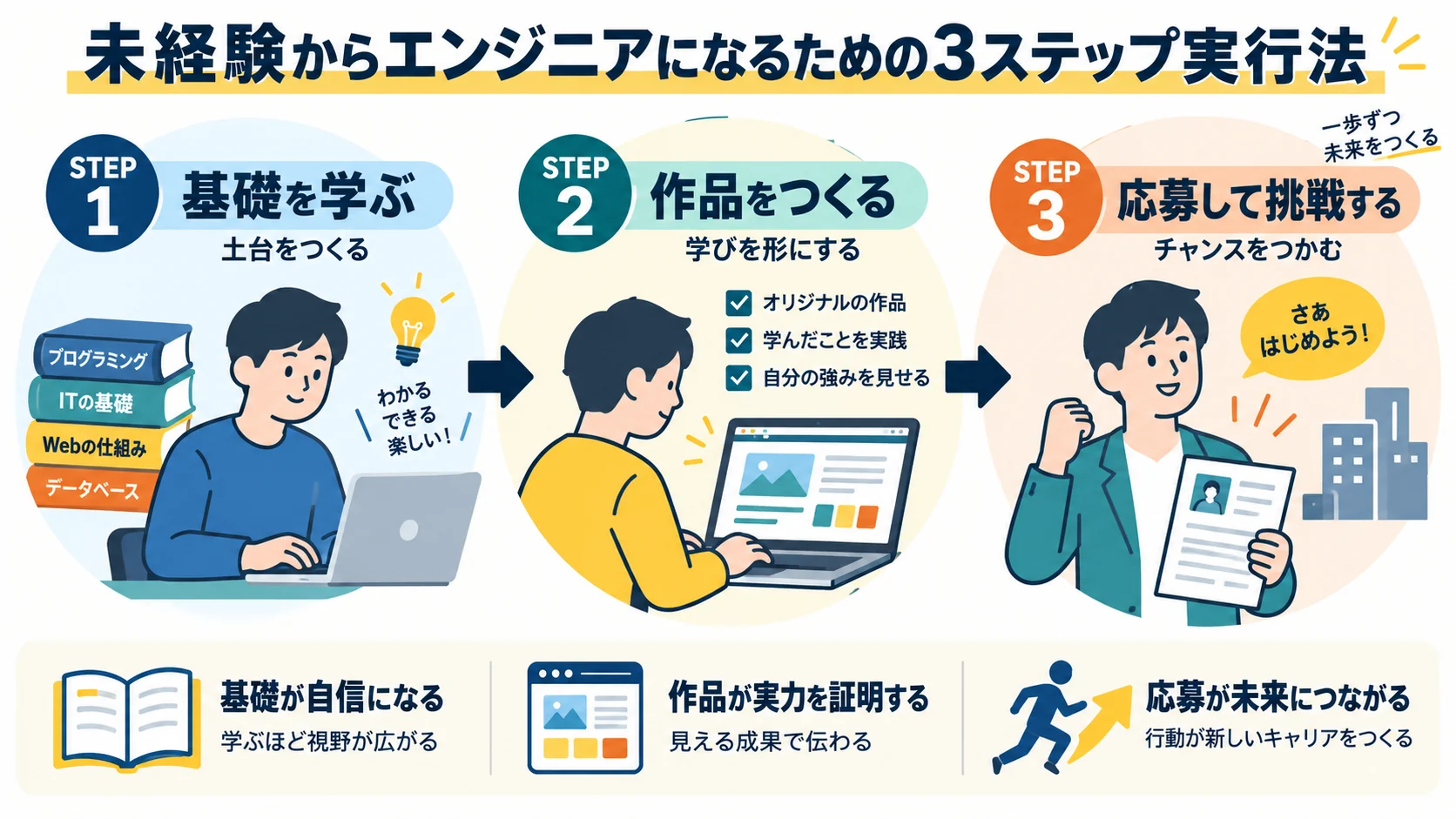 未経験からエンジニアになるための3ステップ実行法