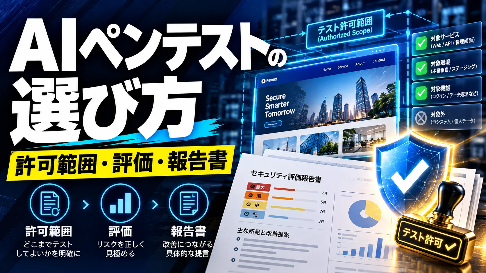AIペンテストの選び方｜許可範囲・評価指標・報告書の確認項目