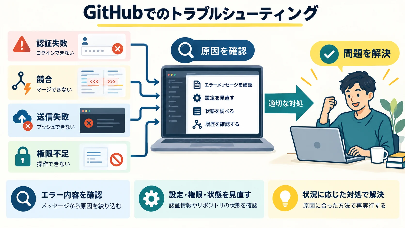 GitHubでのトラブルシューティング