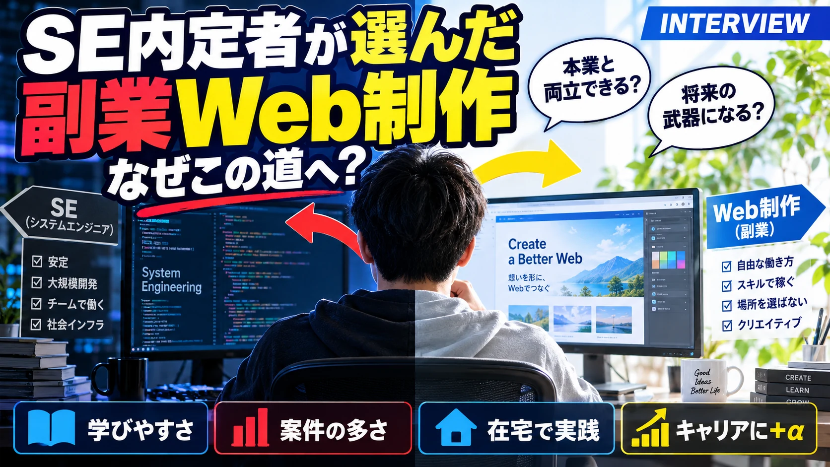 SE内定者が副業にWeb制作を選んだ理由