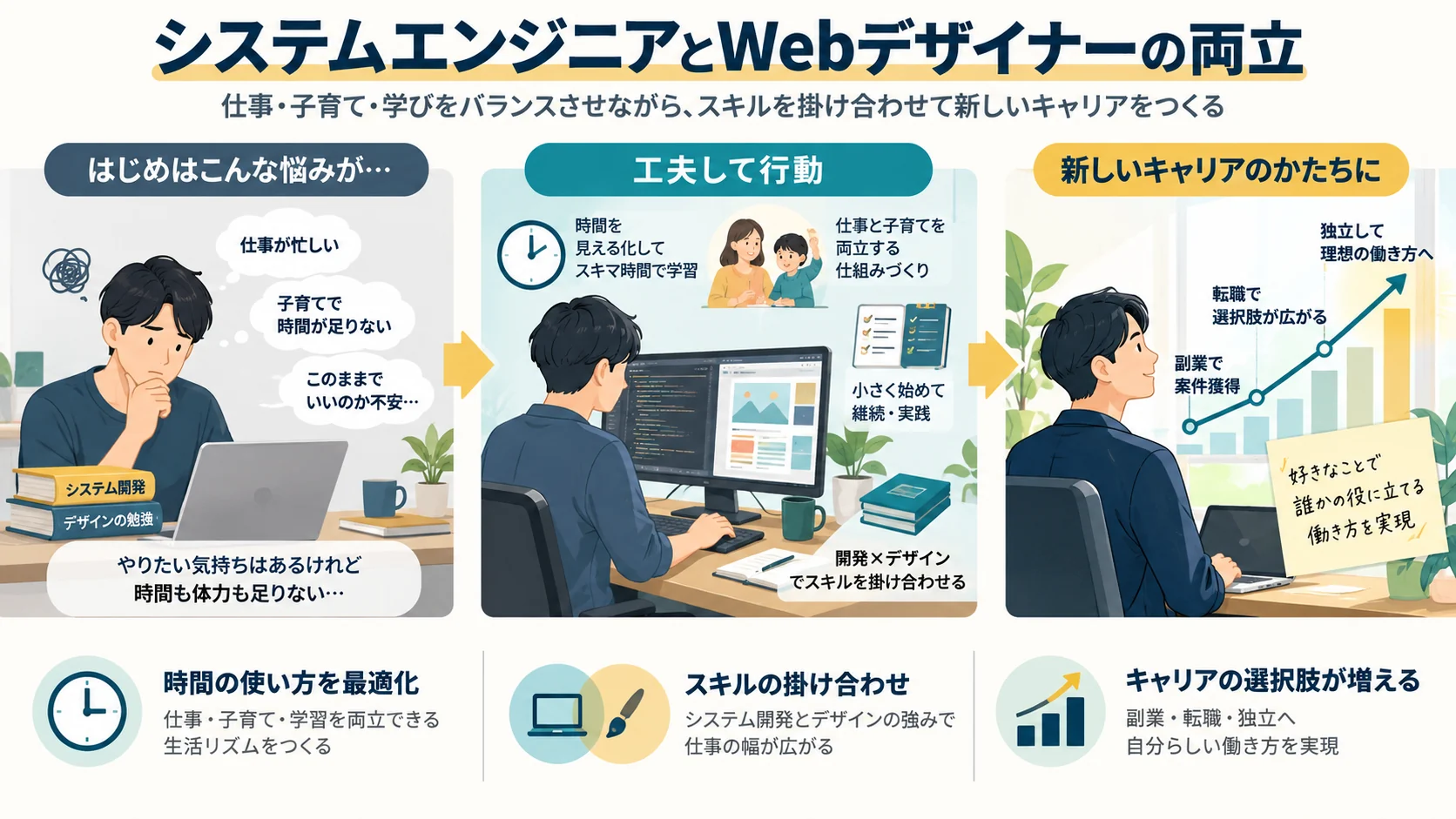 システムエンジニアとWebデザイナーの両立