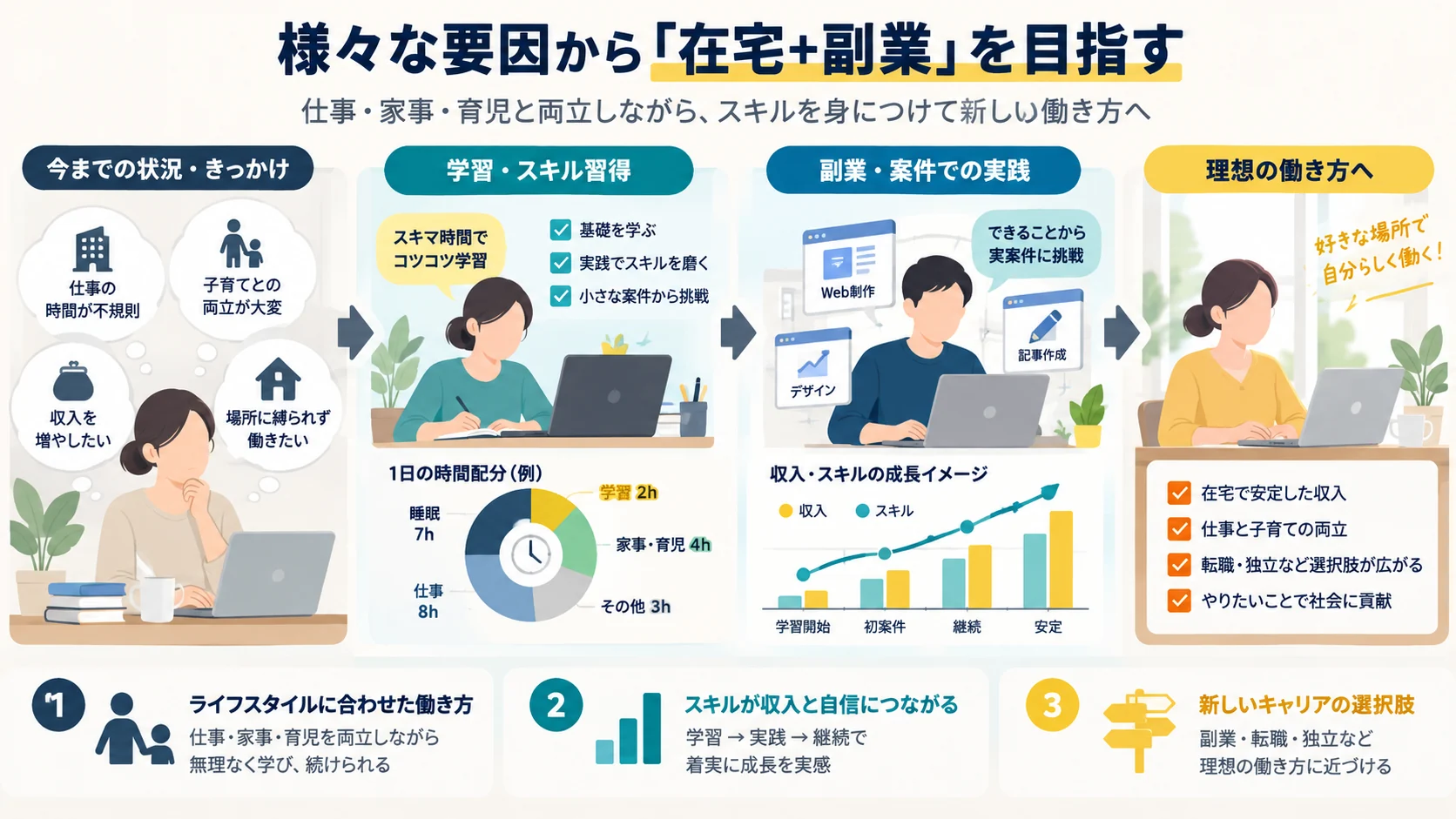 様々な要因から「在宅+副業」を目指す