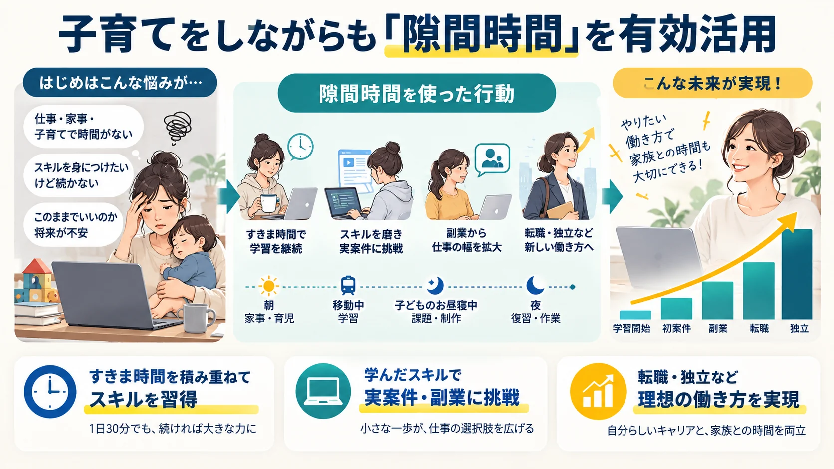 子育てをしながらも「隙間時間」を有効活用