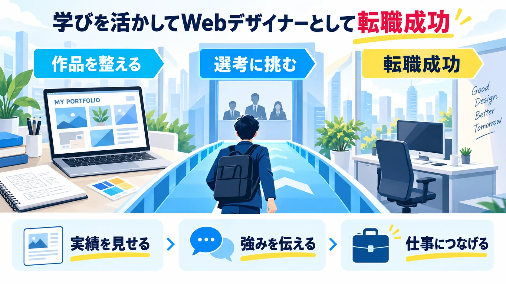 学びを活かしてWebデザイナーとして転職 成功