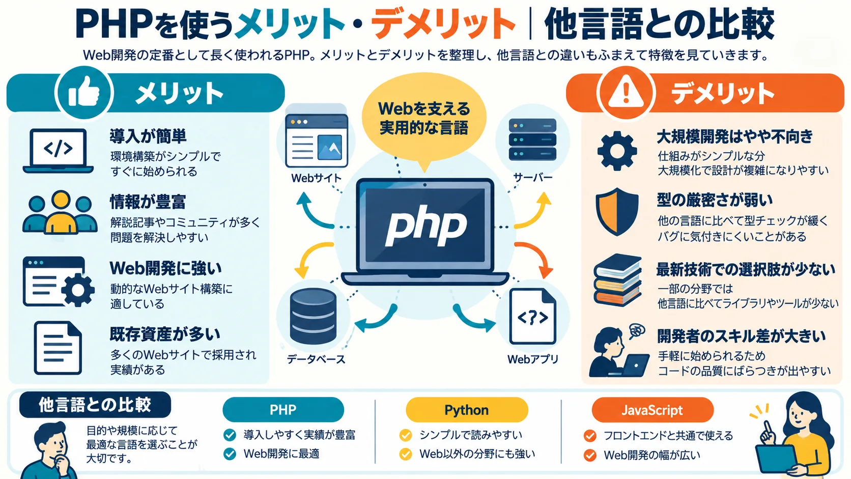 PHPを使うメリット・デメリット|他言語との比較