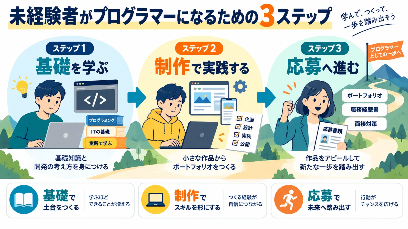 未経験者がプログラマーになるための3ステップ