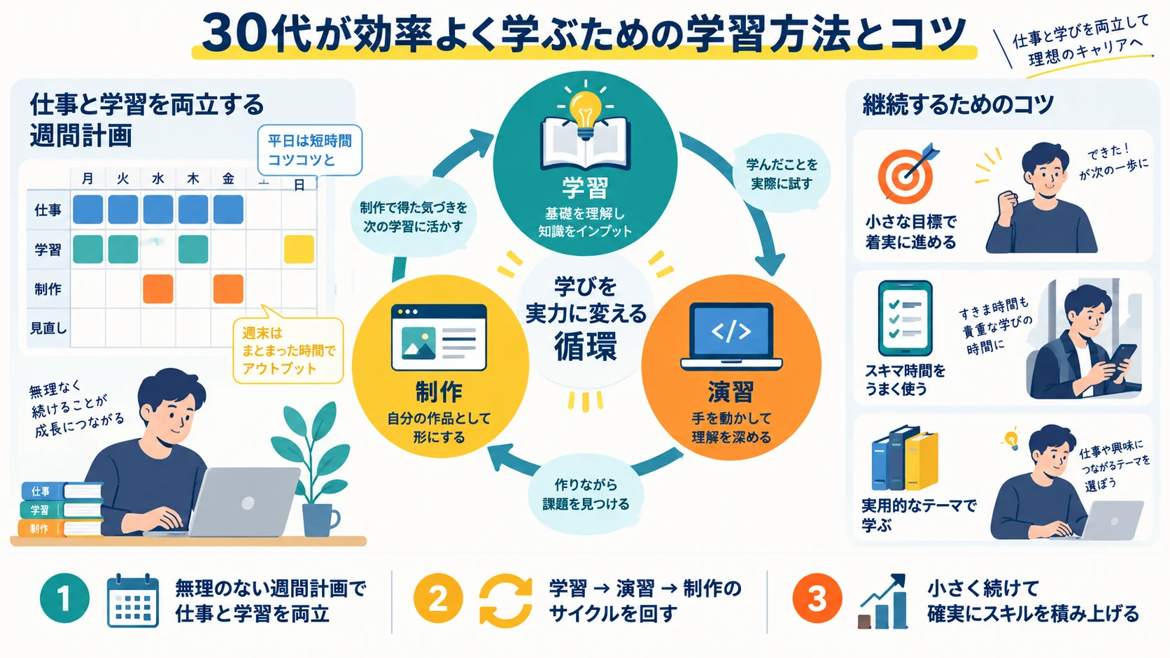 30代が効率よく学ぶための学習方法とコツ