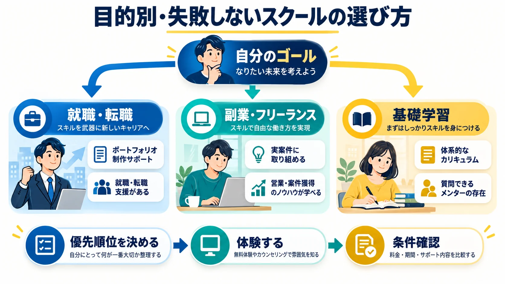 目的別・失敗しないスクールの選び方