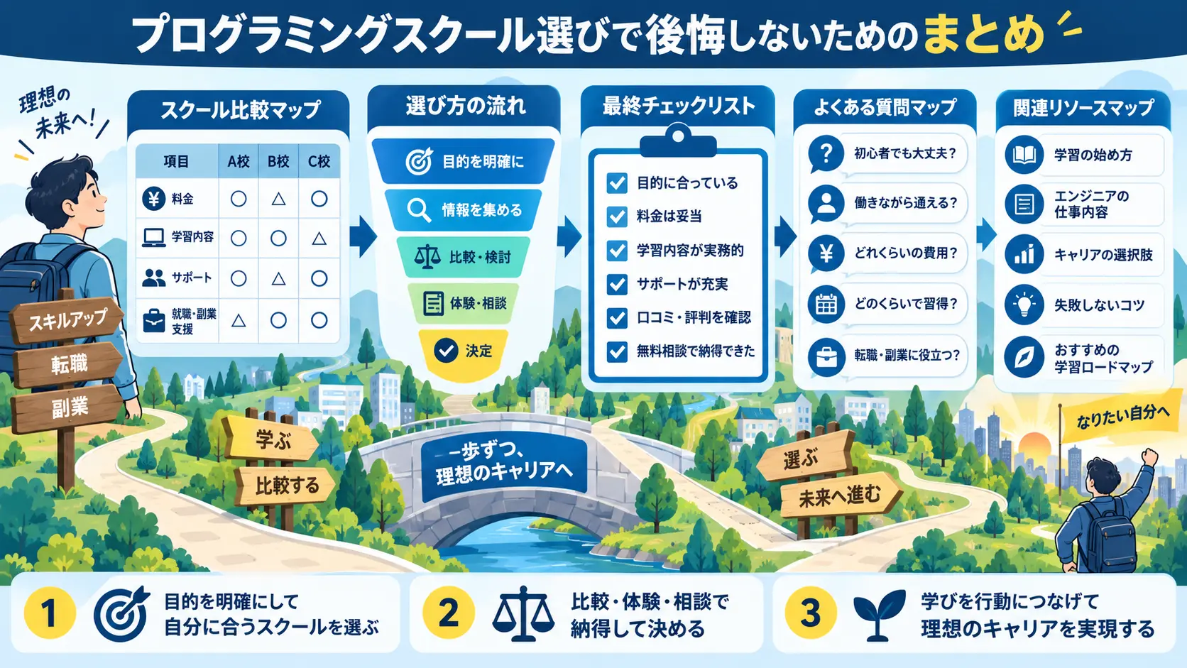 プログラミングスクール選びで後悔しないためのまとめ