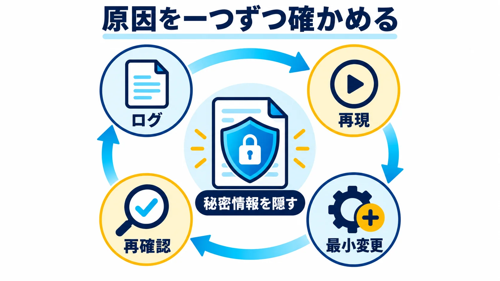 ログとプラグイン競合を使って原因を確定するの図解