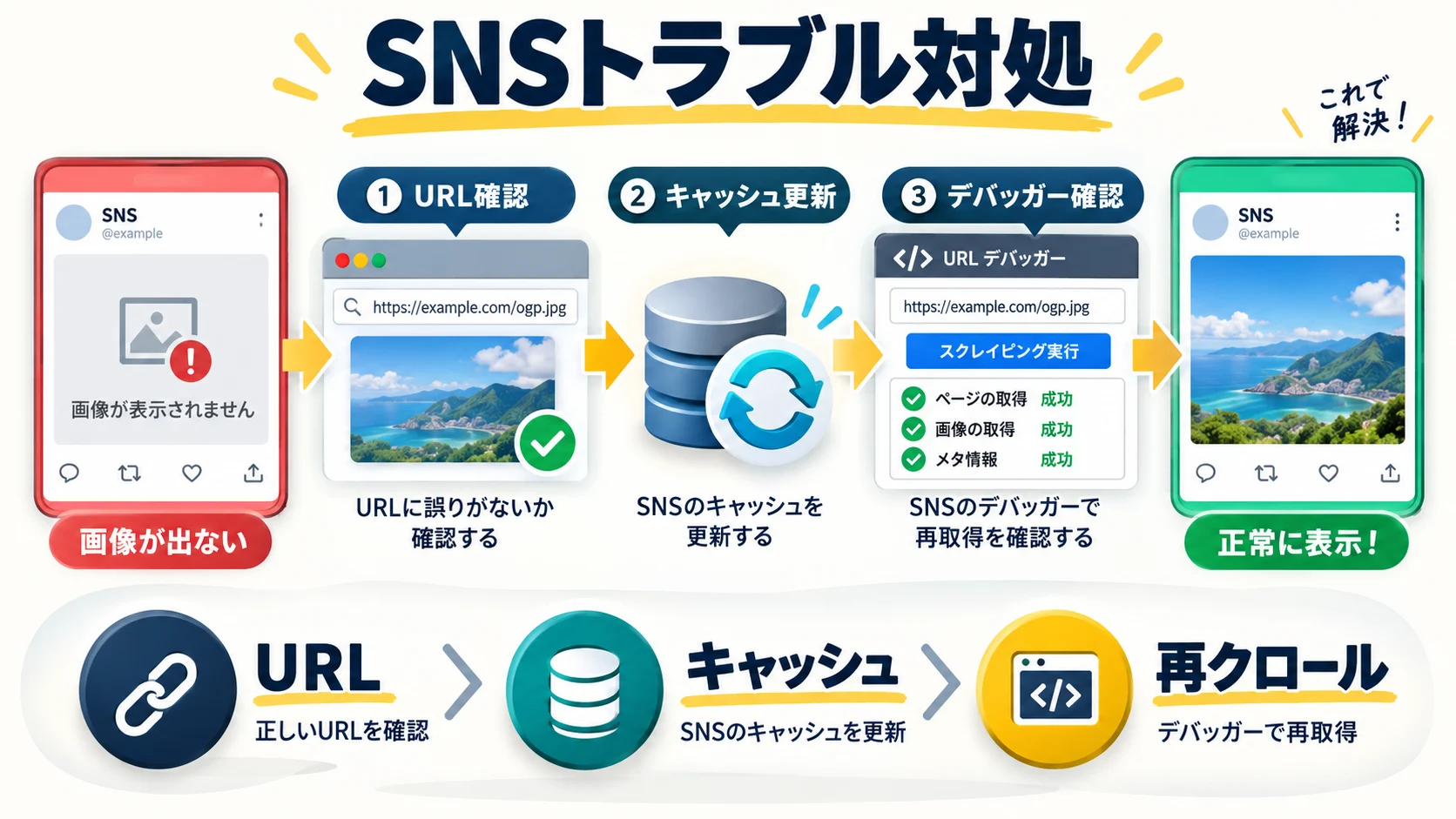 SNSシェア後にOGP画像が正しく表示されない場合のトラブル対処法