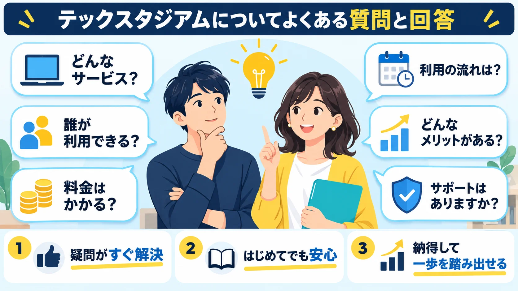 テックスタジアムについてよくある質問と回答