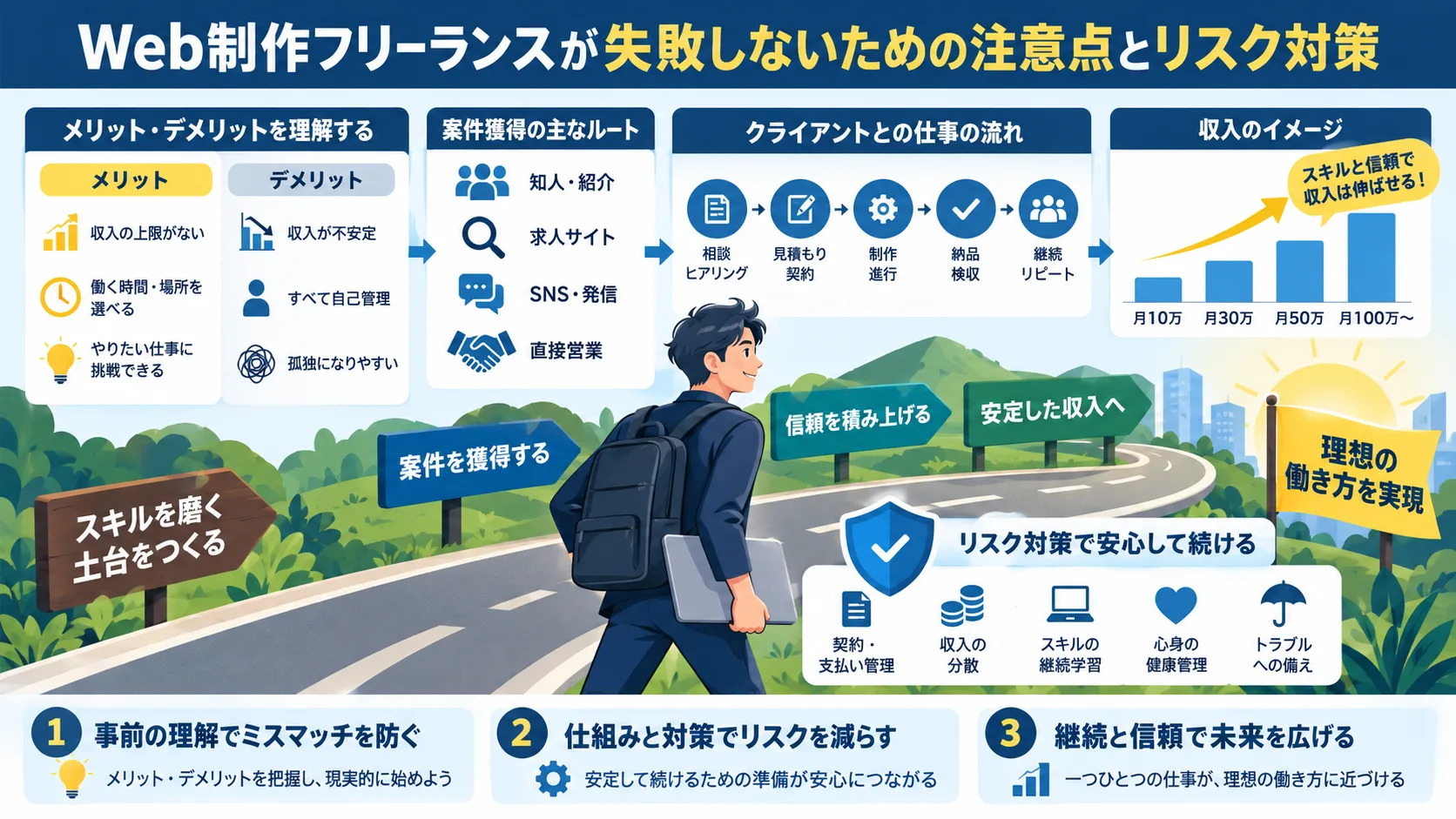 Web制作フリーランスが失敗しないための注意点とリスク対策