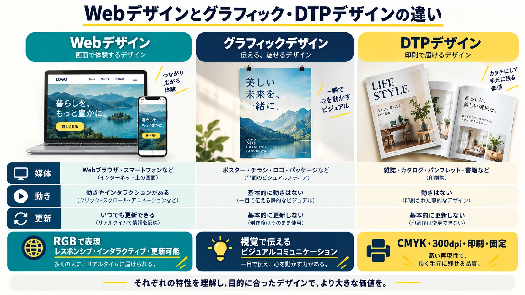 Webデザインとグラフィック・DTPデザインの違い