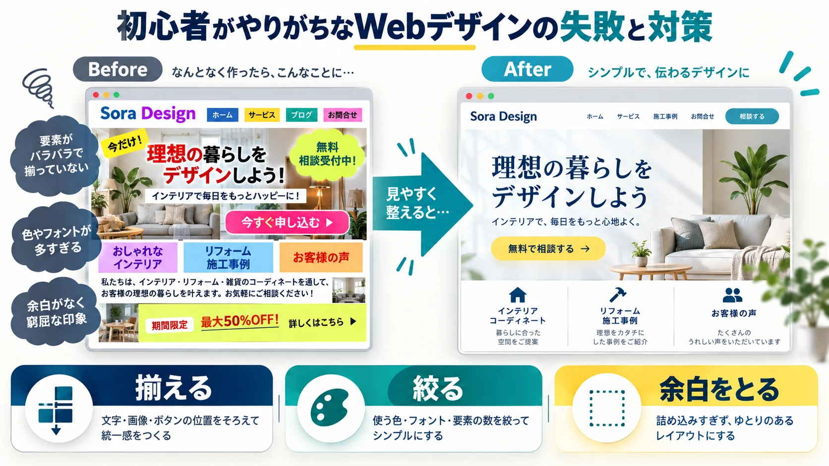初心者がやりがちなWebデザインの失敗と対策