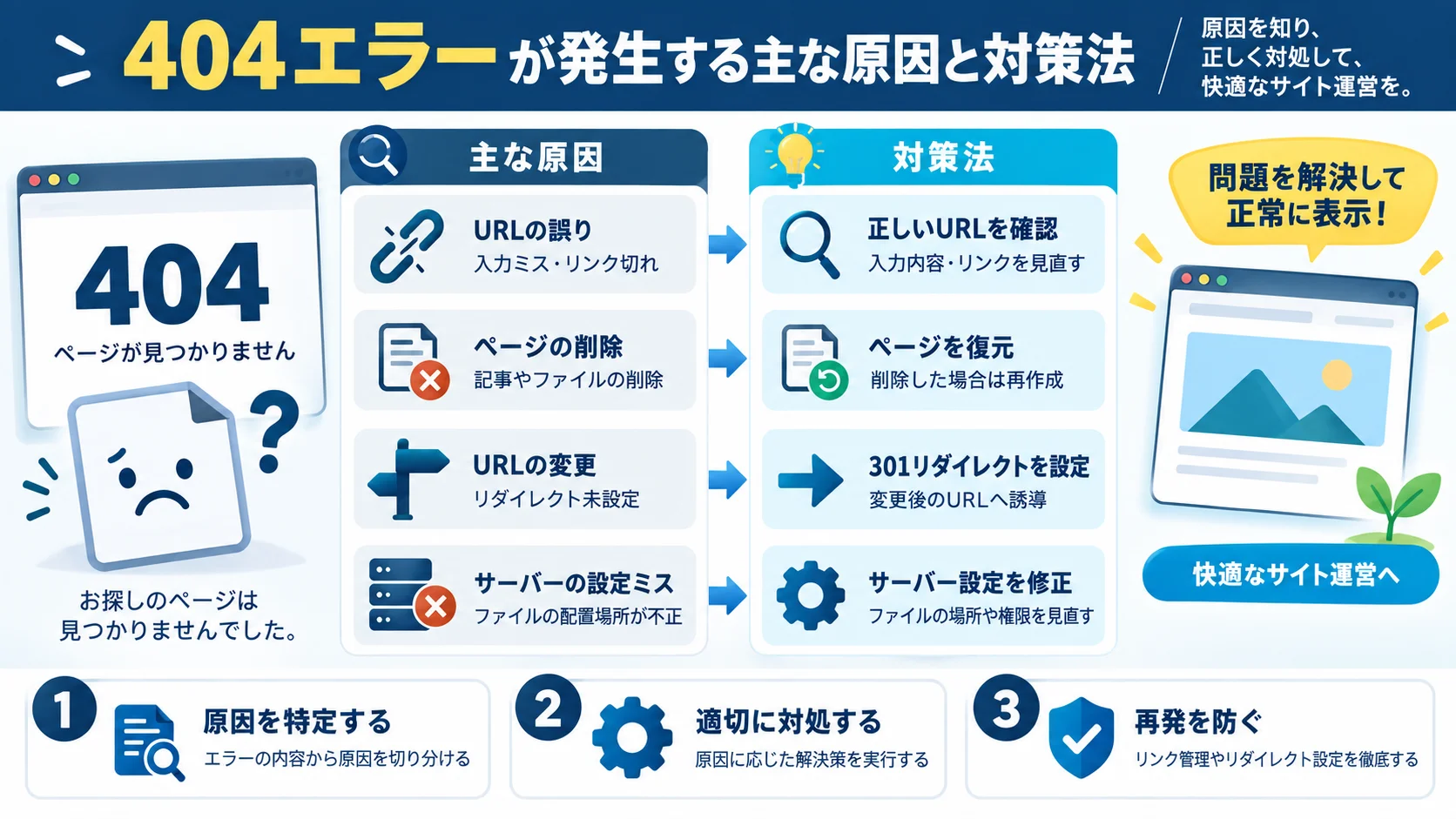 404エラーが発生する主な原因と対策法